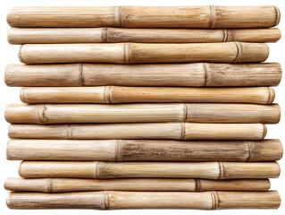 Stack of bamboo sticks on white background close up image of stacked bamboo sticks showcasing natural texture and minimalist aesthetic