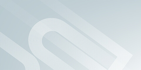 White abstract glowing geometric background. White rounded lines pattern. Futuristic technology concept. Suit for poster, cover, banner, presentation, website, flyer