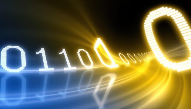 Digital Code Pathway: A striking visual representation of digital data streams, with binary code illuminating a vibrant pathway of information.