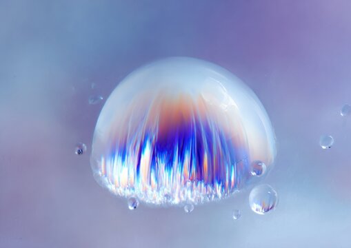 Premium Macro Study of Luminous Opalite Cabochon with Prismatic Reflections Calm and Pure Lifestyle Content