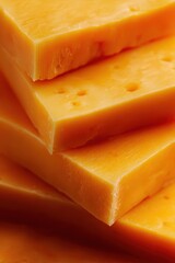 Stacked Slices of Clear Edge Cheddar with Macro Shadow Detail
