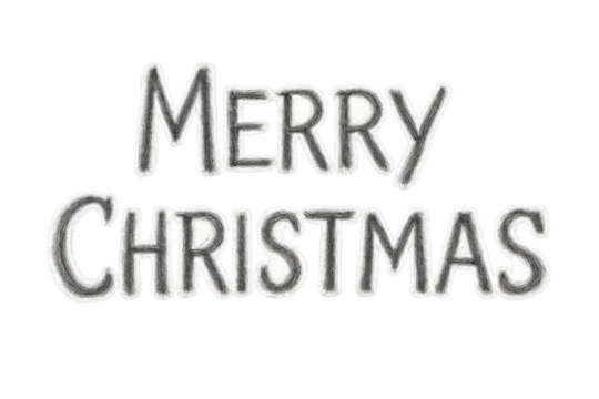 Merry christmas text with white furry or hairy texture for holiday greetings and festive seasonal designs