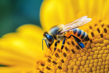 A honeybee as a symbol of hard work and resilience