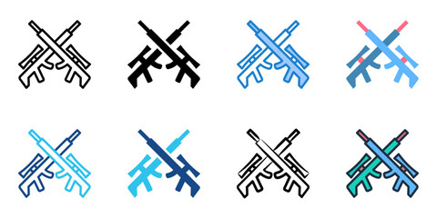 Combat icon set multiple style collection 
