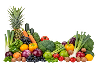 Fresh and Colorful Variety of Fruits and Vegetables.
