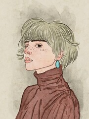 Portraits of a young woman