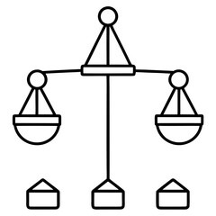 A vector illustration of the scales of justice as a symbol of balance, law, and equality