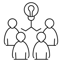 Team Brainstorm Illustrations Line Art Transparent Background