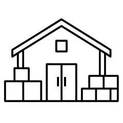 Warehouse Operations Diagrams Line Art Transparent Background