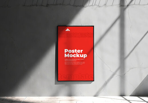 Dynamic Set of Multiple Vertical Poster Mockups on a Reflective Glass Wall