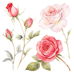 A beautiful seamless floral pattern with pink roses and leaves is perfect for a vintage love and wedding design illustration