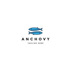 Anchovy logo design vector flat illustration icon