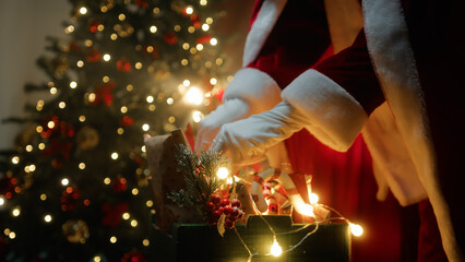 Santa claus passionate about the spirit of Christmas