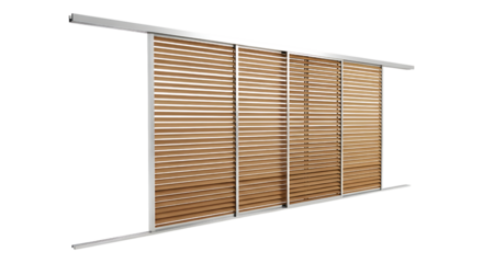 Wooden blinds isolated on transparent background