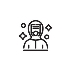 Chemical spill response icon symbolizing hazardous material clean-up and safety, representing modern emergency protocols, specialized hazmat team systems, and environmental risk mitigation.