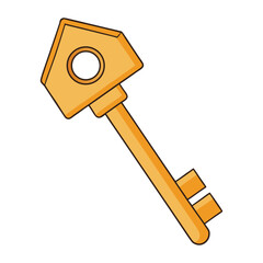 A shiny gold house key symbolizing security and new beginnings. Its elegant metallic glow reflects luxury, trust, and the promise of unlocking a warm, welcoming home.
