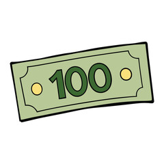 A one hundred dollar bill featuring Benjamin Franklin’s portrait, symbolizing wealth and value, detailed with green ink, security threads, and iconic U.S. design elements.
