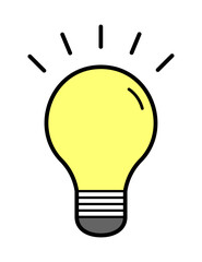 シンプルな豆電球のアイコン アイデア ひらめき イメージ