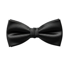 Elegant black bow tie isolated on black background for formal attire and occasions