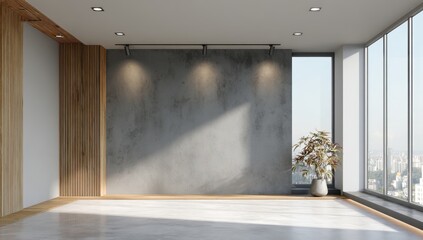 Vibrant photo of a modern interior space with large windows and natural light