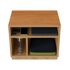 Bedside Cabinet 3D Illustration