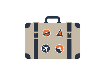 Travel Suitcase with Stickers Ready for Adventure.