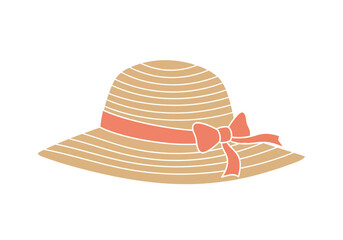 Elegant Straw Hat with Ribbon A Stylish Summer Accessory.