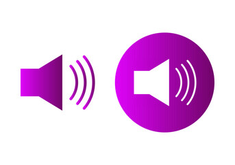 Gradient Purple Volume Sound Flat Colored Illustration for Audio and Media Control Concept