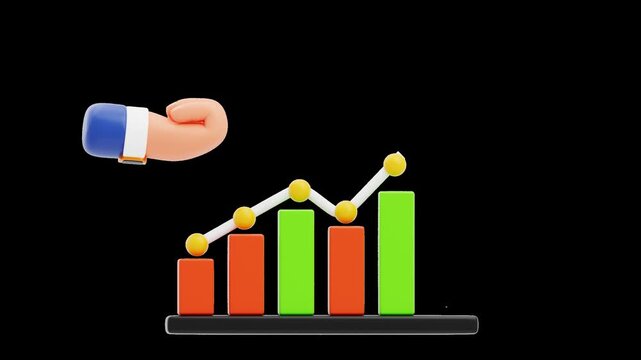 3D Animation of Demand Trends | Alpha Channel