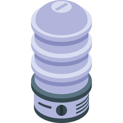 Pixel Art Isometric Water Cooler Dispenser With Transparent Background And Blue Gray Colors