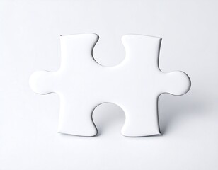 Obraz premium A single, isolated white puzzle piece on a stark, white surface