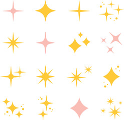 Hand drawn Sparkling star collection 2