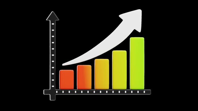 3D Animation of Growth Trends | Alpha Channel