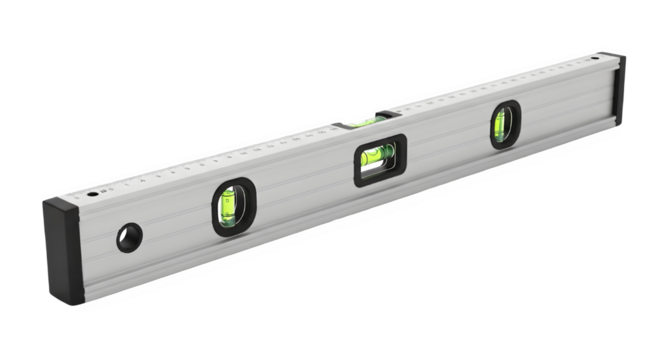 Spirit level isolated on transparent background used for construction work