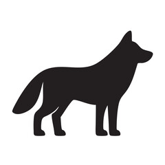 A striking silhouette of a wild canine possibly a wolf or coyote