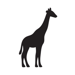 Fototapeta premium Simple black silhouette of a tall majestic giraffe standing gracefully