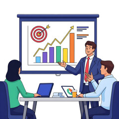 Business Presentation with Growth Chart and Target meeting graph