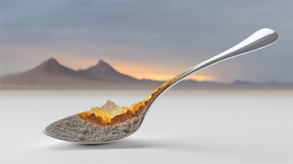 Spoonful of Landscape - A Miniature World on Silver.