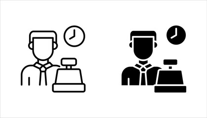 Part time job icon set. flexible schedule work icon, worker hours, vector illustration on white background
