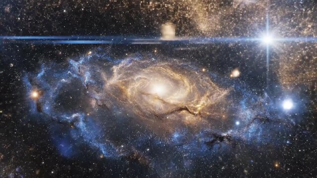 Celestial Information Nexus A stunning spiral galaxy as a visual metaphor for a vast AI neural network processing cosmic data streams