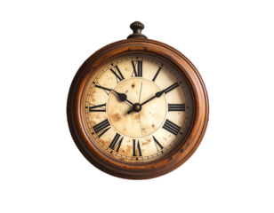 Antique Wooden Wall Clock with Roman Numerals