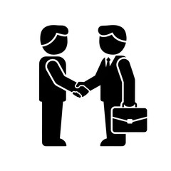 Two businessmen shaking hands with briefcase on transparent background handshake deal
