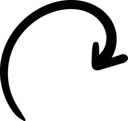Black Hand-drawn marker arrow hand-drawn. Arrow icon. Arrow drawn with marker arrows doodle icon Hand drawn freehand different curved lines swirls  Direction pointers. Grunge  marker drawing  Vector 