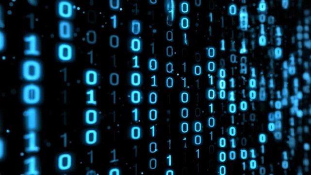 Digital Binary Code: A visual representation of complex data and information. the binary code showcases technological advancement and connectivity.