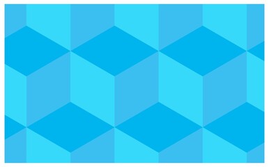 Fototapeta premium 水色の立方体パターン背景イラスト