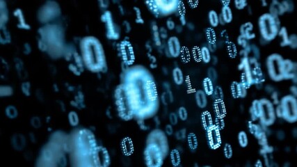 Digital Code Abstraction: Digitally rendered binary code cascade, a visual exploration of data, interconnected networks, and technological advancement. This composition evokes themes of coding. - Powered by Adobe