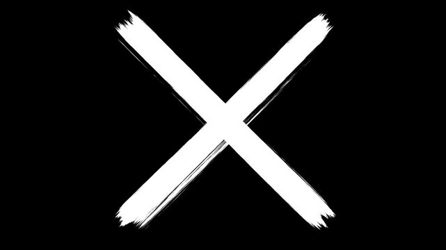brush tick and cross signs animation, right and wrong animated stroke, abstract motion overlay