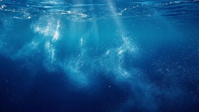 Underwater Light Particles Capturing the Ethereal Beauty of Illuminated Submarine Depths