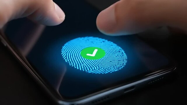 Successful Biometric Fingerprint Authentication on Smartphone Screen for Security Access