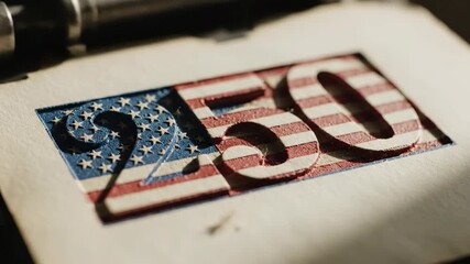 250th Anniversary of American Independence Celebration with US Flag Design.